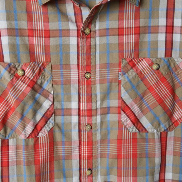 Levis Mens Button Down Plaid Long Sleeve Shirt Size LG - Picture 3 of 10
